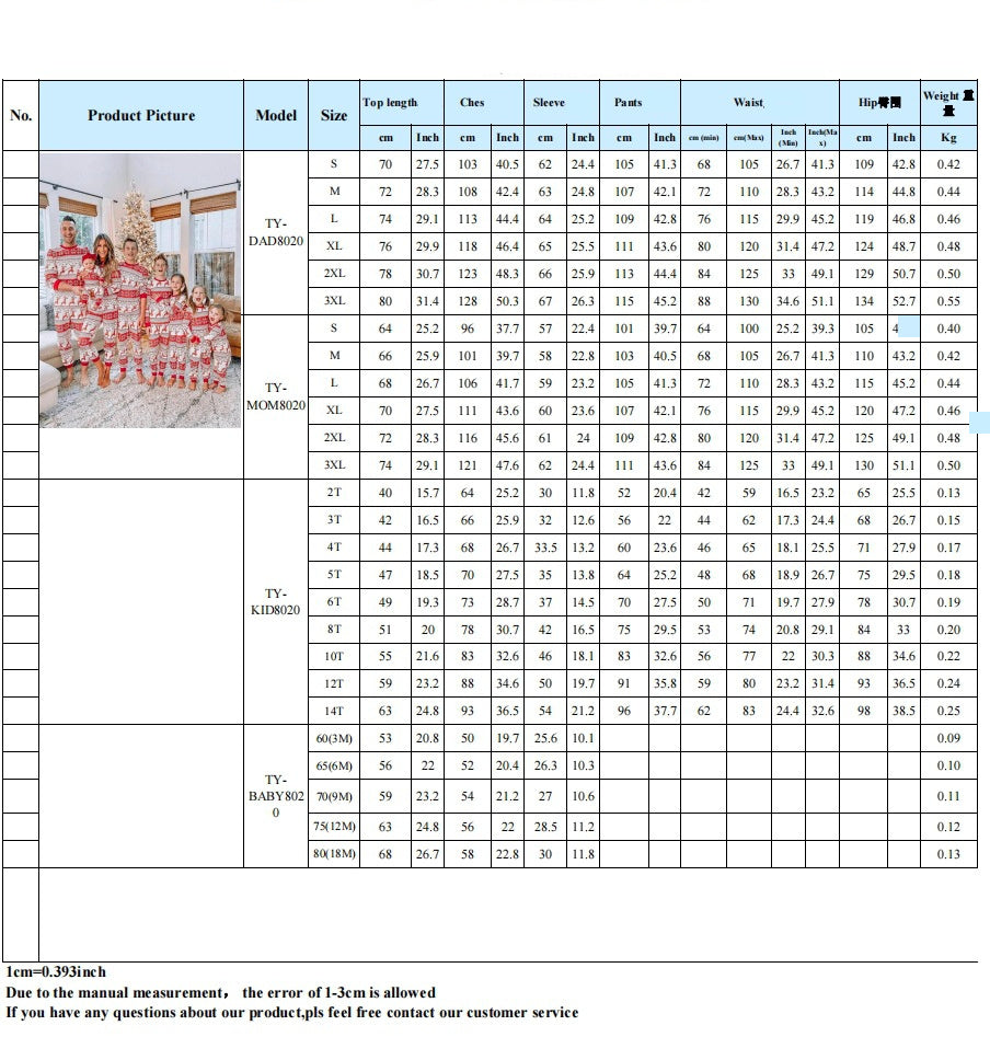 American Parent-child Clothing Home Wear Christmas Pajamas Fall Family Set