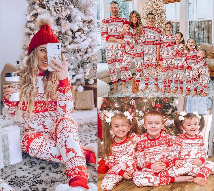 American Parent-child Clothing Home Wear Christmas Pajamas Fall Family Set
