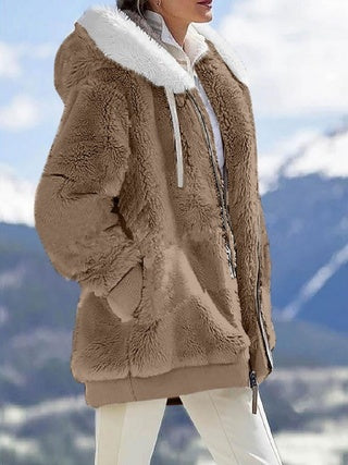 Long Sleeves  Zippered Pockets & Hooded Warm Jacket