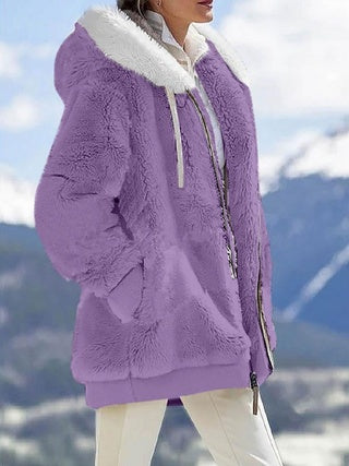 Long Sleeves  Zippered Pockets & Hooded Warm Jacket