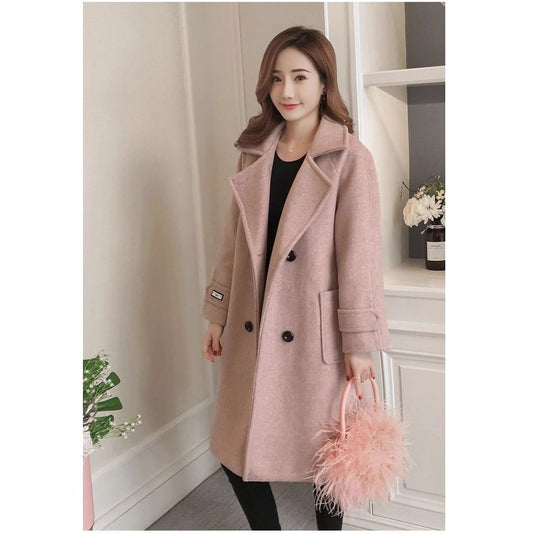Woolen Coat Women's Mid-length Korean Style