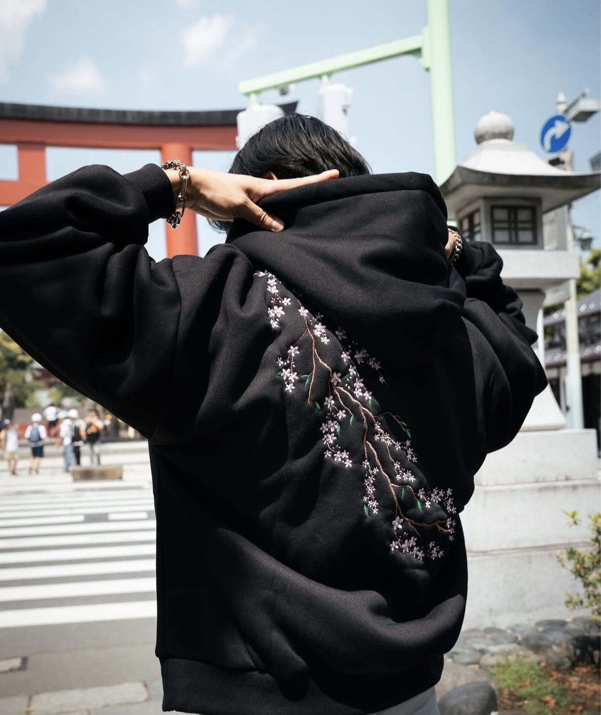 Autumn And Winter Cherry Blossom Hooded Sweater
