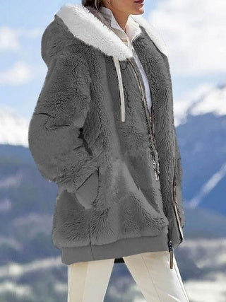 Long Sleeves  Zippered Pockets & Hooded Warm Jacket