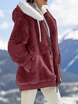 Long Sleeves  Zippered Pockets & Hooded Warm Jacket