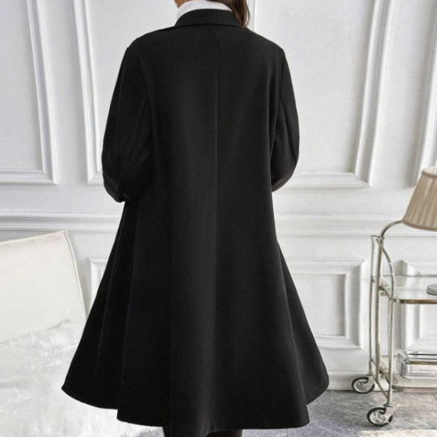 Women's Solid Color Long-Sleeved Fashionable Coat