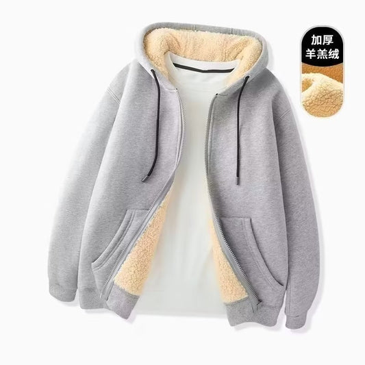Hooded Jacket Autumn And Winter Loose Casual Warm Sportswear Cardigan