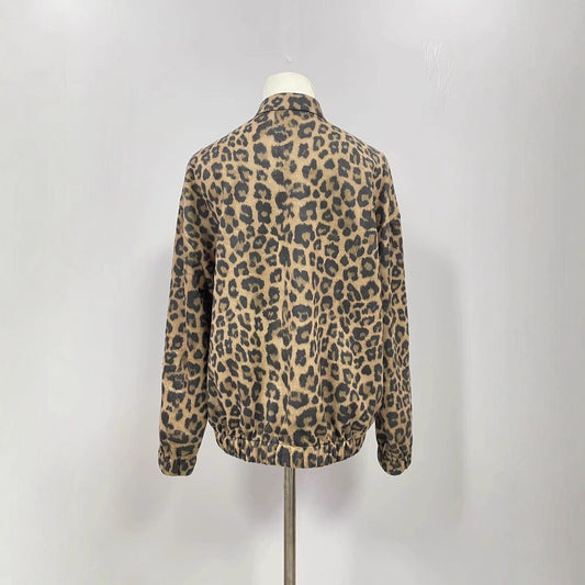 Retro Leopard Print Shirt Coat for Women