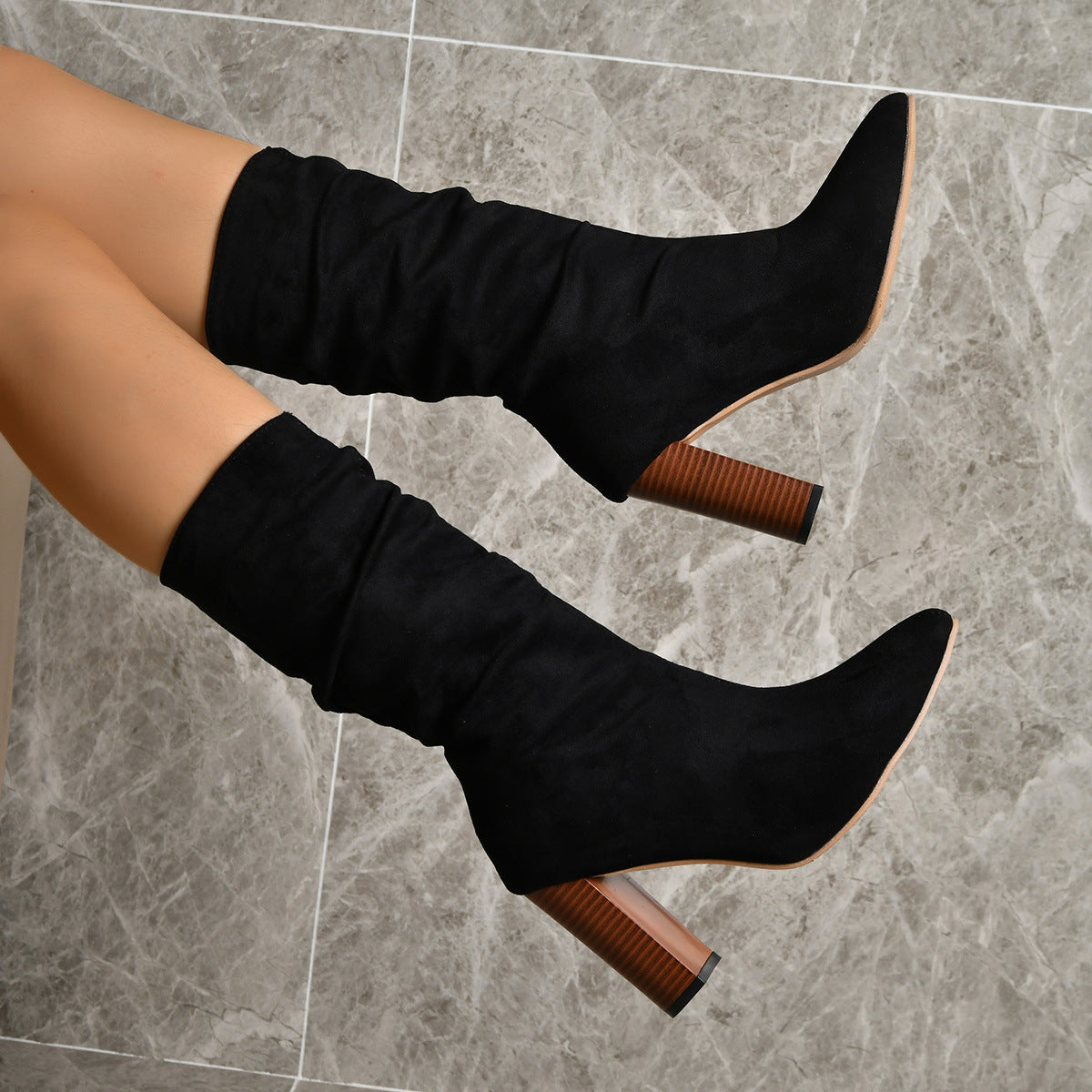 Long Boots New Fashion Trendy Solid Shoes For Party Lady