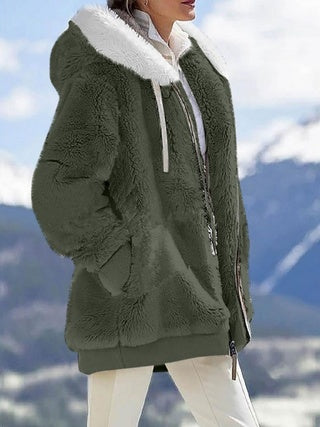Long Sleeves  Zippered Pockets & Hooded Warm Jacket