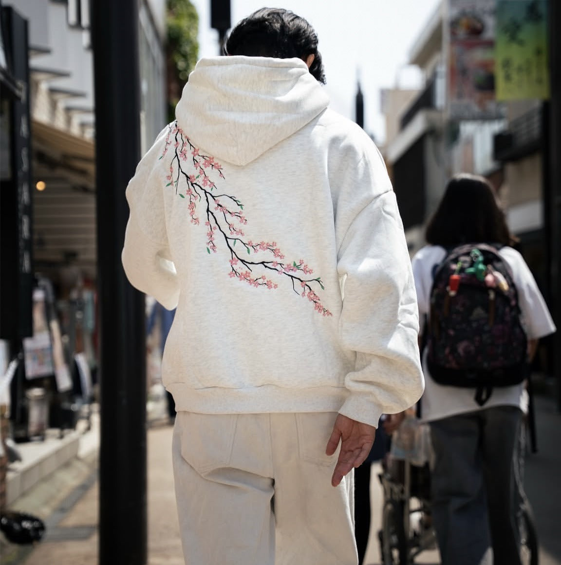Autumn And Winter Cherry Blossom Hooded Sweater