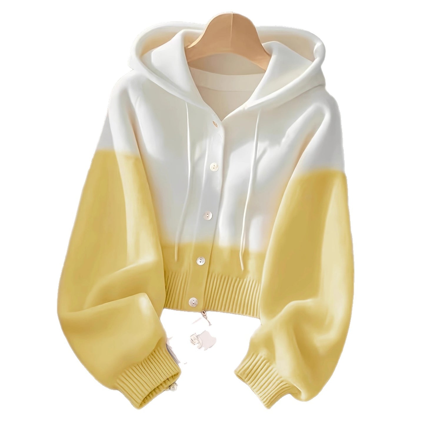 High-Grade Knitted Hoodie Patchwork Style