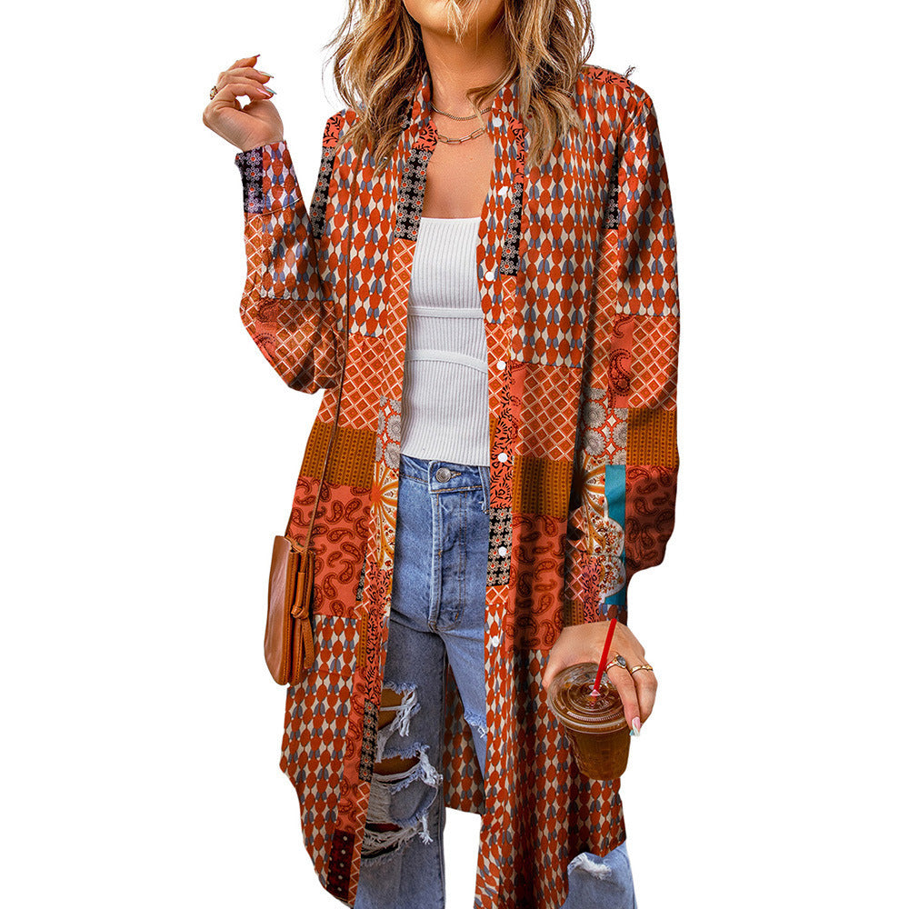 Bohemian Shirt Lapel Loose Casual