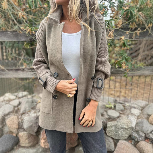 Knitted Double-faced Woolen Goods Mid-length Coat